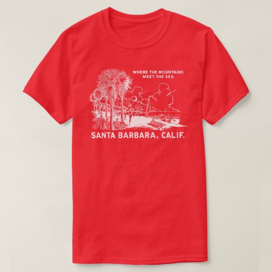 1950サンタバーバラカリフォルニア Tシャツ (デザイン正面)