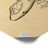 1950ジェット航空機特許芸術スケッチプリント ポスター (角)