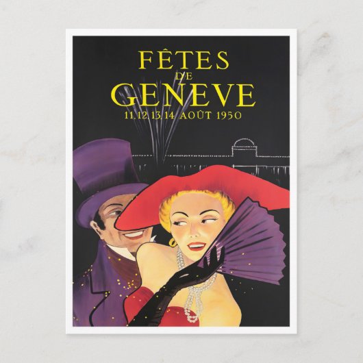 1950ジュネーブスイスヴィンテージ旅行はがき ポストカード (正面)
