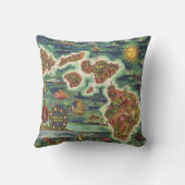 1950ドールハワイの地図ジョセフ・フェアー油絵を描 クッション (裏面)