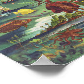 1950ドールハワイの地図ジョセフ・フェアー油絵を描 ポスター (角)