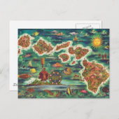 1950ドールハワイの地図ジョセフ・フェアー油絵を描 ポストカード (正面/裏面)