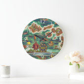 1950ドールハワイの地図ジョセフ・フェアー油絵を描 ラージ壁時計 (ホーム)