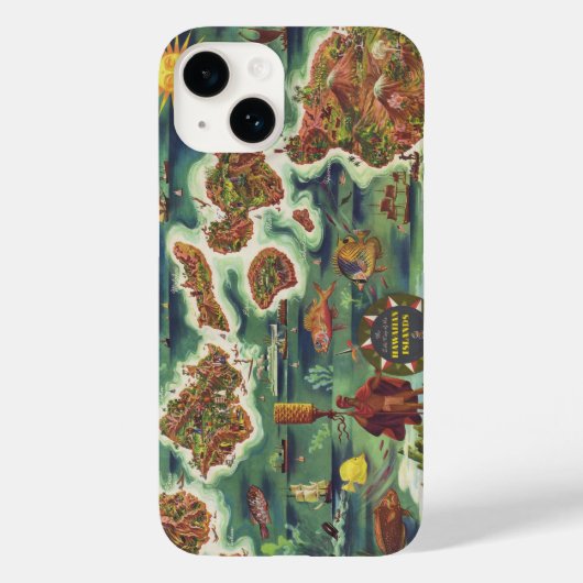 1950ドールハワイの地図ジョセフ・フェアー油絵を描 Case-Mate iPhoneケース (裏面)