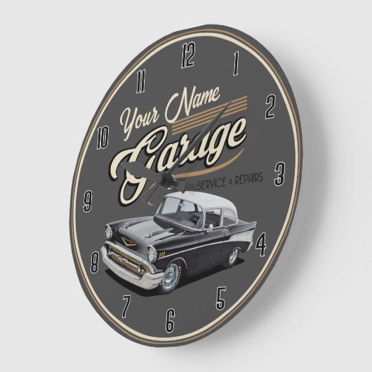 1950パーソナライズされた年代ガレージ大時計 ラージ壁時計 (傾斜)