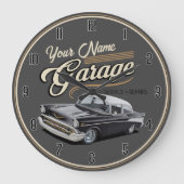 1950パーソナライズされた年代ガレージ大時計 ラージ壁時計 (正面)