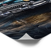 1950ビュイックロードマスターローライダー爆弾クラシック車 ポスター (角)