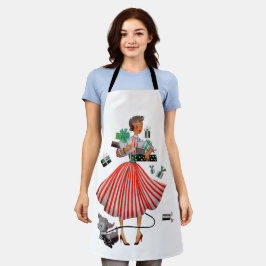 1950ビンテージクリスマスレディーホリデーカード エプロン