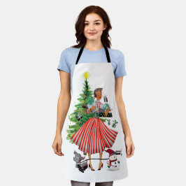 1950ビンテージクリスマスレディーホリデーカード エプロン