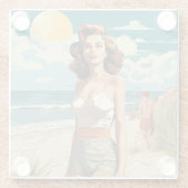 1950ビーチガール ガラスコースター (裏面)