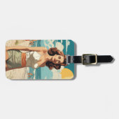 1950ビーチガール ラゲッジタグ (正面横)