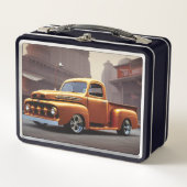 1950ピックアップトラック金属弁当箱 メタルランチボックス (正面)