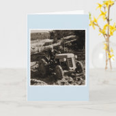 1950ファーガソントラクターフィンランド誕生日カード カード (黄色い花)