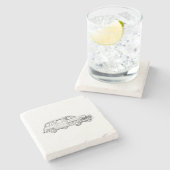 1950マーキュリーウッドステーションワゴンスケッチ ストーンコースター (横)