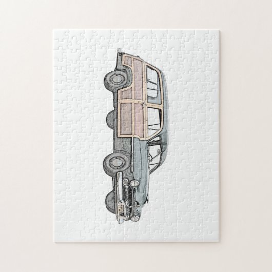 1950マーキュリーウディーステーションワゴン – 青 ジグソーパズル (縦)