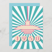 1950ヴィンテージと招エレガント待 招待状 (正面/裏面)