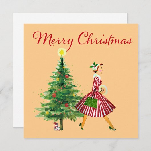 1950ヴィンテージクリスマスレディ シーズンカード (正面/裏面)