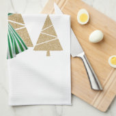 1950ヴィンテージレディークリスマスグリーティング キッチンタオル (四つ折り)