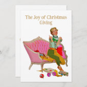 1950ヴィンテージレディークリスマスグリーティング シーズンカード (正面/裏面)