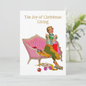 1950ヴィンテージレディークリスマスグリーティング シーズンカード (スタンド正面)