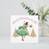 1950ヴィンテージレディークリスマスグリーティング シーズンカード (スタンド正面)