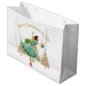 1950ヴィンテージレディークリスマスグリーティング ラージペーパーバッグ (正面アングル)