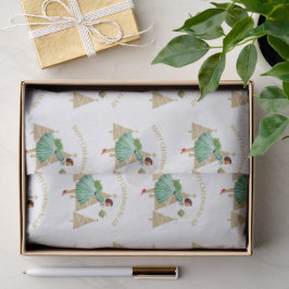 1950ヴィンテージレディークリスマスグリーティング 薄葉紙