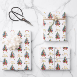 1950ヴィンテージレディークリスマスショッピング ラッピングペーパーシート