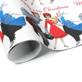 1950ヴィンテージレディースクリスマスグリーティング ラッピングペーパー (ロールコーナー)