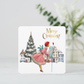 1950ヴィンテージレディ投稿クリスマスグリーティング シーズンカード (スタンド正面)