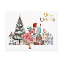 1950ヴィンテージレディ投稿クリスマスグリーティング