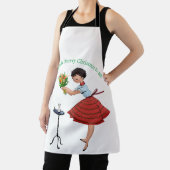 1950ヴィンテージレディ花付き エプロン (インサイチュ)