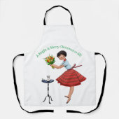 1950ヴィンテージレディ花付き エプロン (正面)