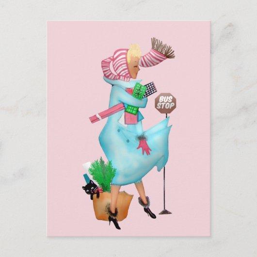 1950ヴィンテージ女性はがき ポストカード (正面)