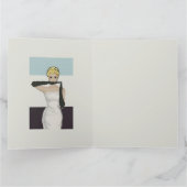 1950ヴィンテージ女性夕べ手袋ハッピーバースデー カード (内部)