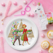 1950ヴィンテージ男女のカップル ペーパープレート (パーティー)