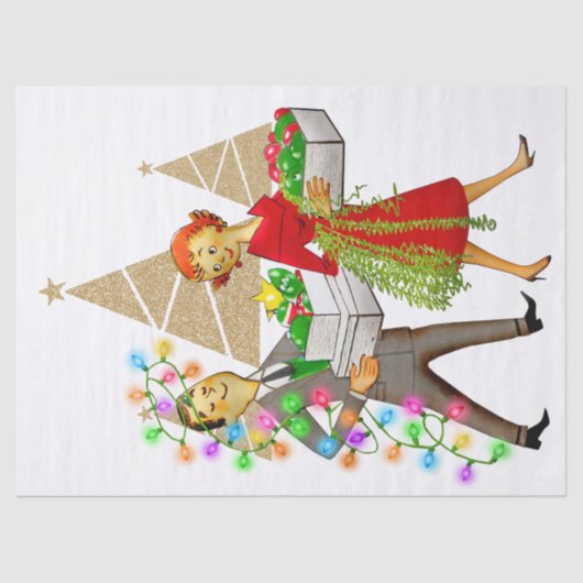 1950ヴィンテージ男女のカップル 薄葉紙 (正面)