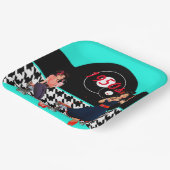 1950千鳥格子の市松模様にsのヴィンテージ紙プレート ペーパープレート (傾斜あり)