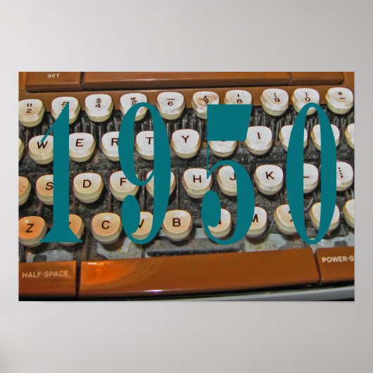 1950年のアンティークタイプライター19"x13"ポスター ポスター (正面)