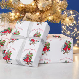 1950年のクリスマスのヴィンテージレディ ラッピングペーパー