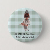 1950年のダイナーGALのウェートレスの名前PIN -カスタマイズ! 缶バッジ (正面)