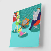 1950年のテレビクラシック壁時計 スクエア壁時計 (傾斜)