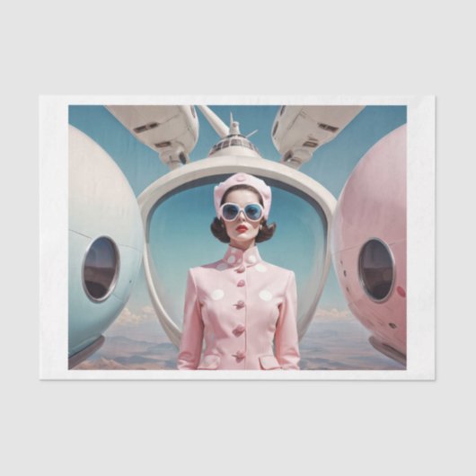 1950年のレトロな未来主義はピンク色の女性を解放した 薄葉紙 (正面)