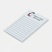 1950年のレトロ女性チェックリスト，青 ポストイット (アングル)