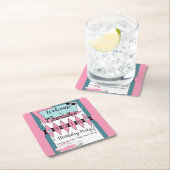 1950年のレトロ誕生日 スクエアペーパーコースター (インサイチュ)