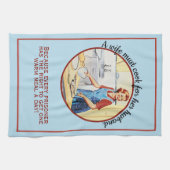 1950年のヴィンテージ妻おもしろいは夫のために調理師しなければならない キッチンタオル (横)