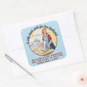 1950年のヴィンテージ妻おもしろいは夫のために調理師しなければならない スクエアシール (封筒)