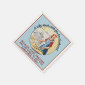 1950年のヴィンテージ妻おもしろいは夫のために調理師しなければならない スタンダードカクテルナプキン (角)
