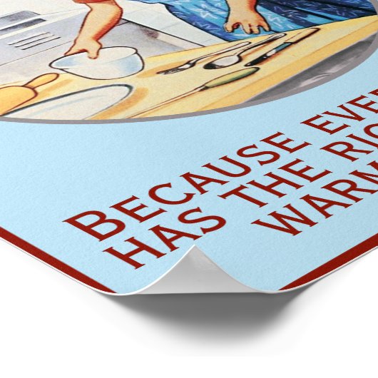 1950年のヴィンテージ妻おもしろいは夫のために調理師しなければならない ポスター (角)