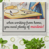 1950年の主婦ヴィンテージおもしろいニーズMartinis キッチンタオル (折り畳み)